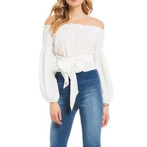 Chelsea & Violet White Off-The-Shoulder Blouse
